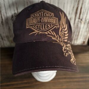 Harley-Davidson Dark Brown Embroidered Cap with Eagle One Size